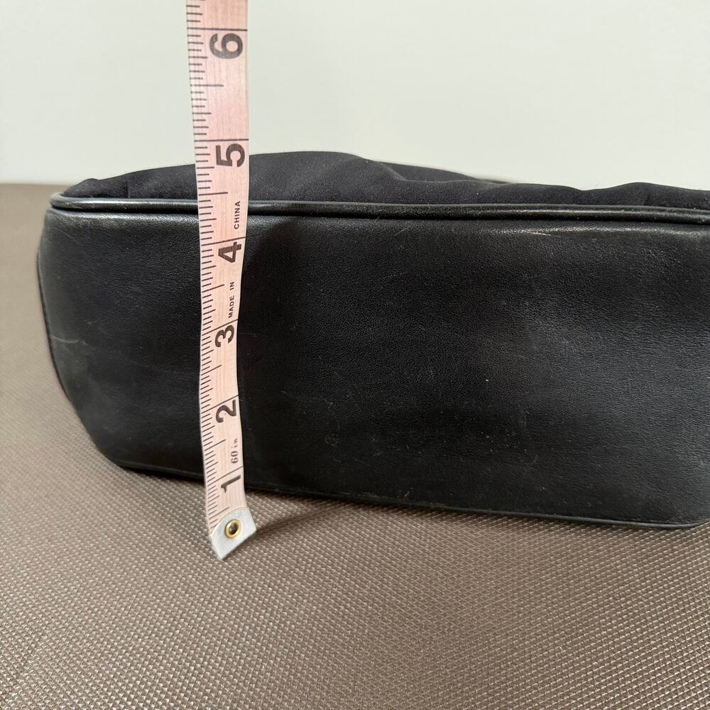 Coach Vintage Neoprene Leather Trim Small Solid Black Purse Pouchette 90s Rare - Picture 10 of 15